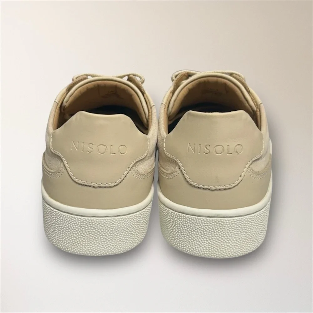 Nisolo Women's 5 Bone White‎ Leather Bria Go-To Court Sneakers New in Box $160